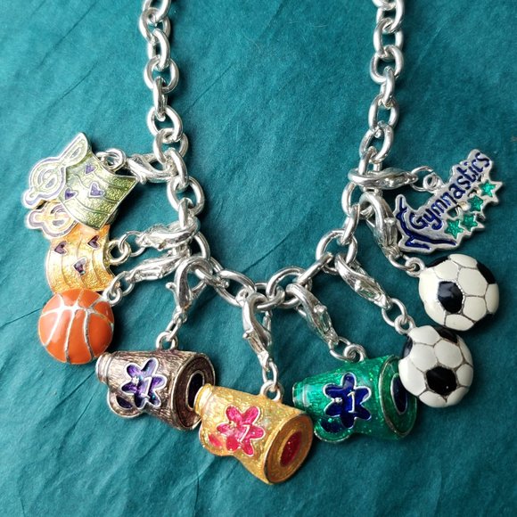 2/10$ Claire's hobbies charm bracelet silver tone - Picture 2 of 5